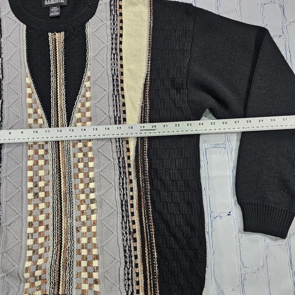 Vintage Barrage Sweater Black Gray Crew Neck Pullover Coogie Style MENS SZ L - Picture 5 of 7